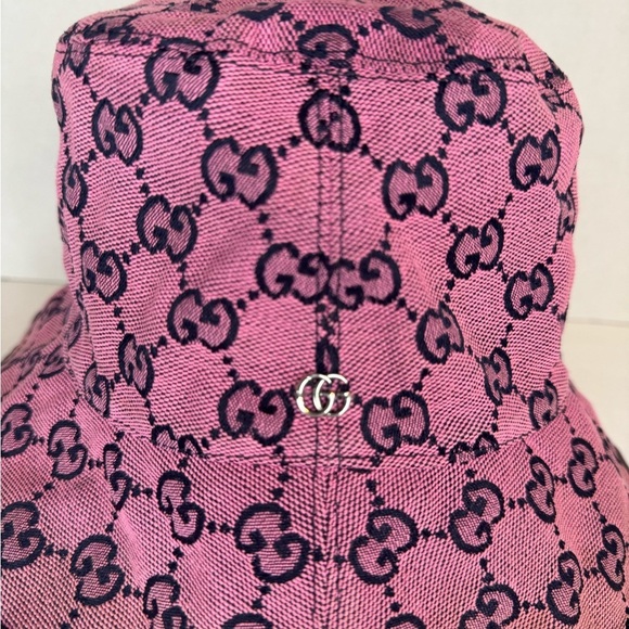 Gucci Bucket Hat GG Monogram Unisex Pink Color Size Medium. - Picture 3 of 13